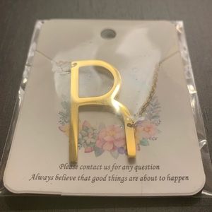 NEW Letter R Necklace, Gold Plated